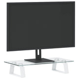VidaXL Monitorständer 40x20x8 cm gehärtetes Glas und Metall weiß