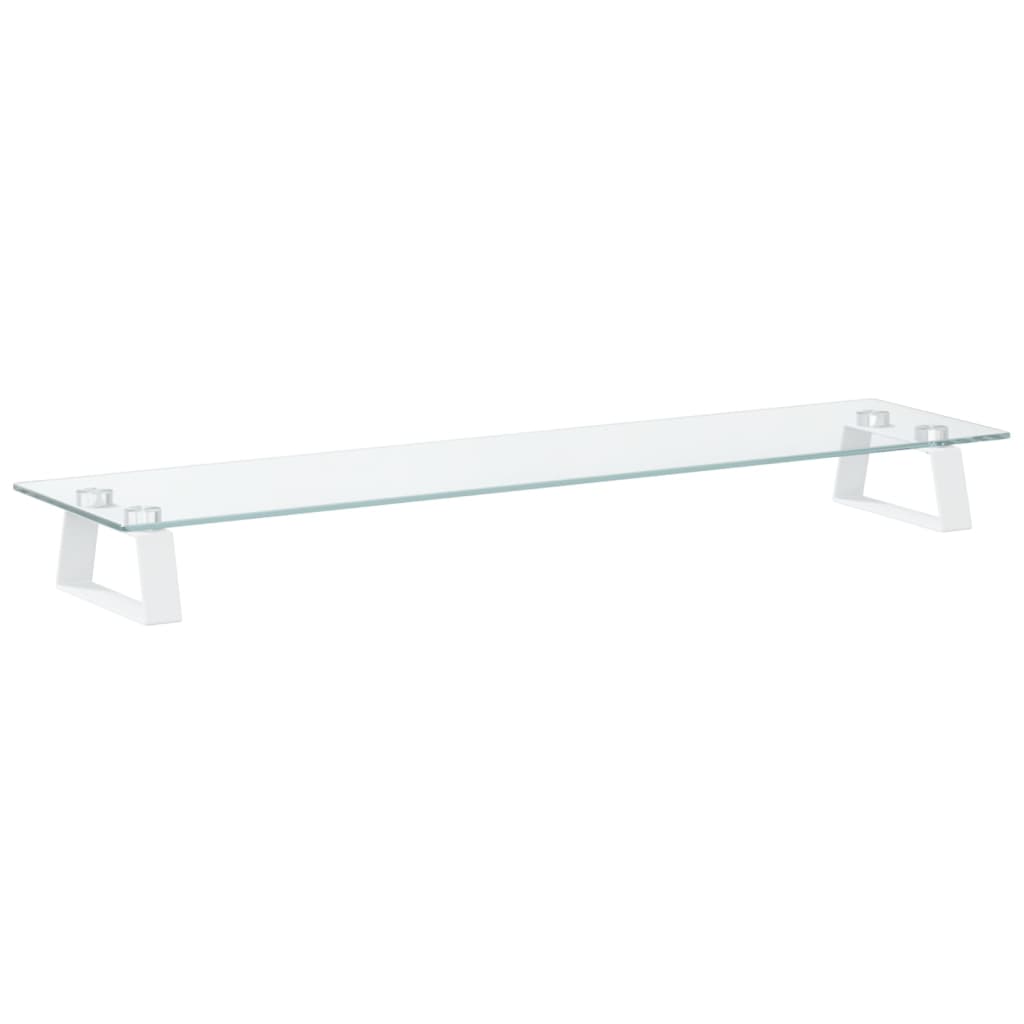 Vidaxxl Monitorständer 80x20x8 cm aus gehärtetem Glas und Metall weiß