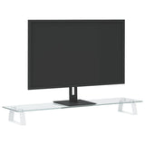 Vidaxxl Monitorständer 80x20x8 cm aus gehärtetem Glas und Metall weiß
