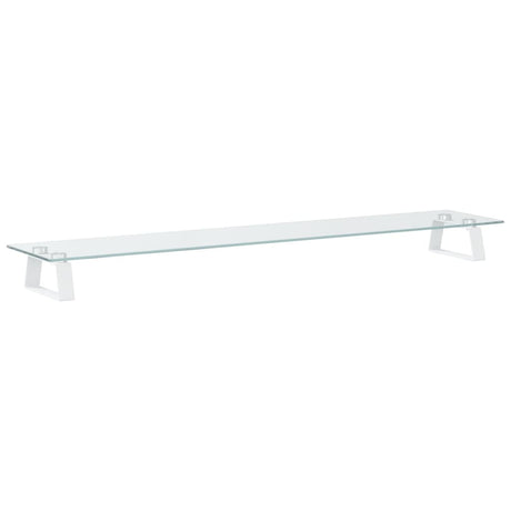 Vidaxx Monitorständer 100x20x8 cm aus gehärtetem Glas und Metall weiß
