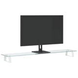 Vidaxx Monitorständer 100x20x8 cm aus gehärtetem Glas und Metall weiß