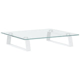Vidaxxl Monitorständer 40x35x8 cm aus gehärtetem Glas und Metall weiß