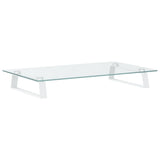 VidaXL Monitorständer 60x35x8 cm gehärtetes Glas und Metall weiß