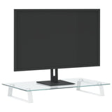 VidaXL Monitorständer 60x35x8 cm gehärtetes Glas und Metall weiß