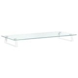 Vidaxxl Monitorständer 80x35x8 cm aus gehärtetem Glas und Metall weiß