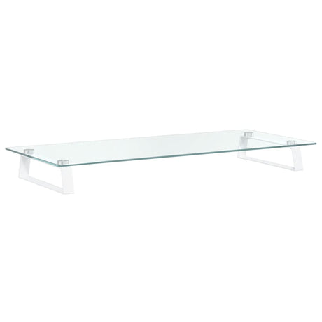 Vidaxxl Monitorständer 80x35x8 cm aus gehärtetem Glas und Metall weiß