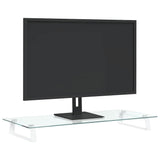 Vidaxxl Monitorständer 80x35x8 cm aus gehärtetem Glas und Metall weiß