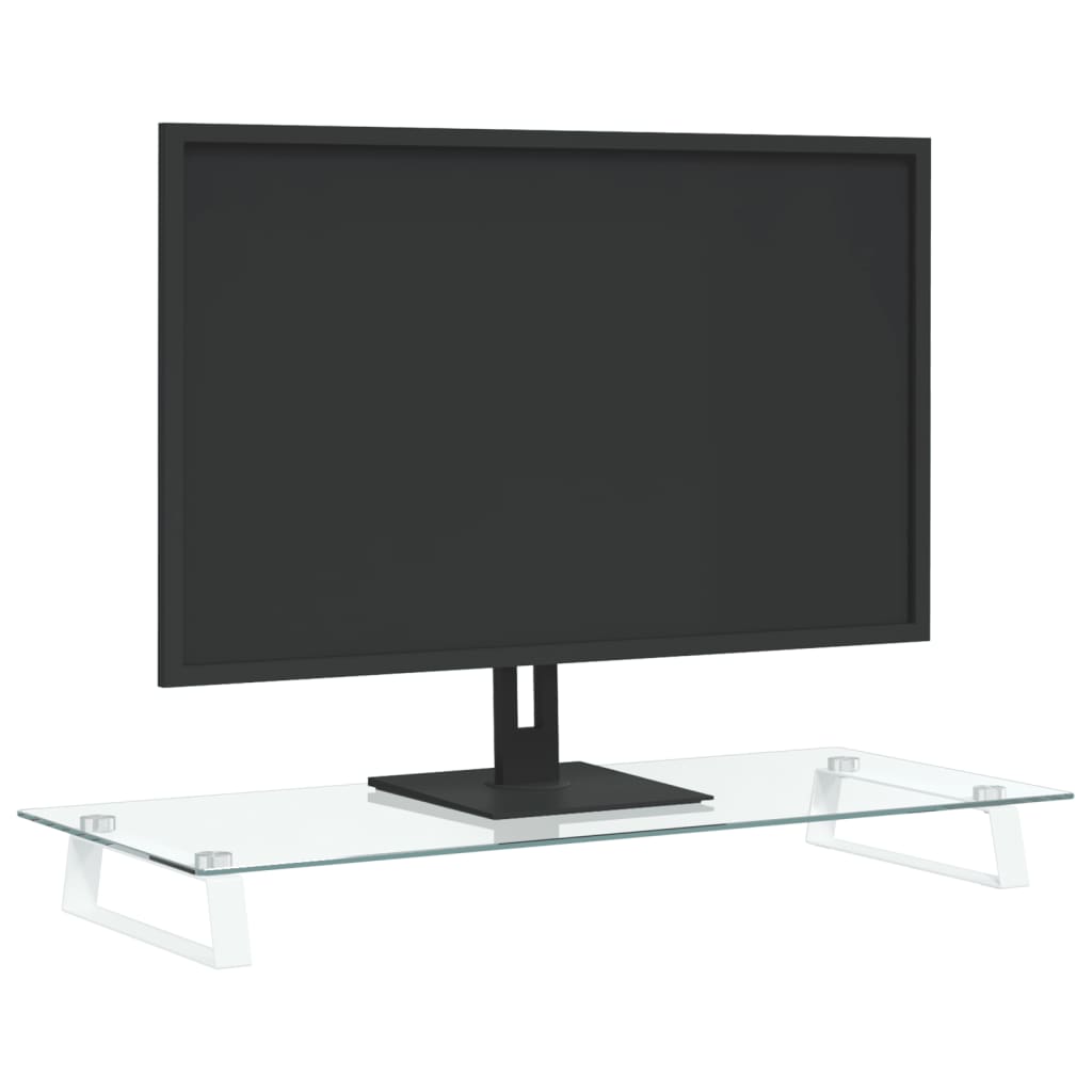 Monitor vidaxl standard 80x35x8 cm hartowany szkło i metalowy biały