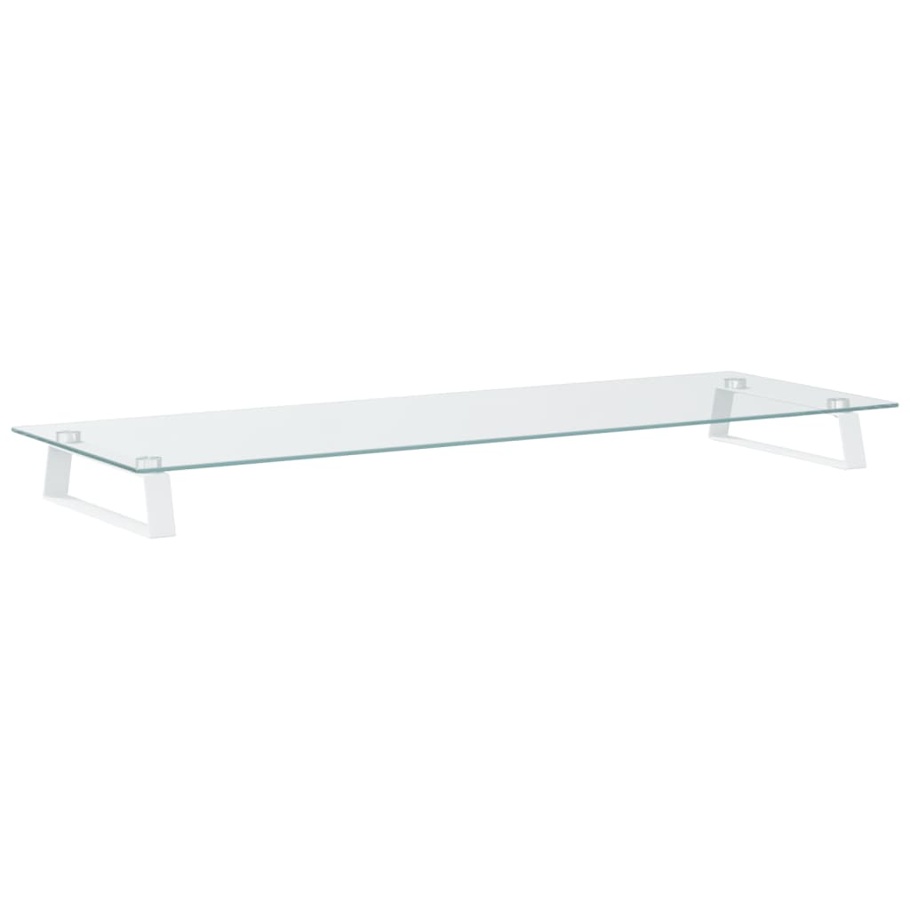 VidaXL Monitorständer 100x35x8 cm gehärtetes Glas und Metall weiß