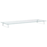 VidaXL Monitorständer 100x35x8 cm gehärtetes Glas und Metall weiß