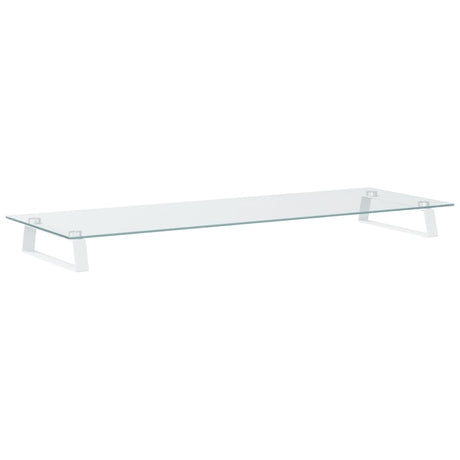VidaXL Monitorständer 100x35x8 cm gehärtetes Glas und Metall weiß