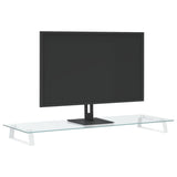 VidaXL Monitorständer 100x35x8 cm gehärtetes Glas und Metall weiß