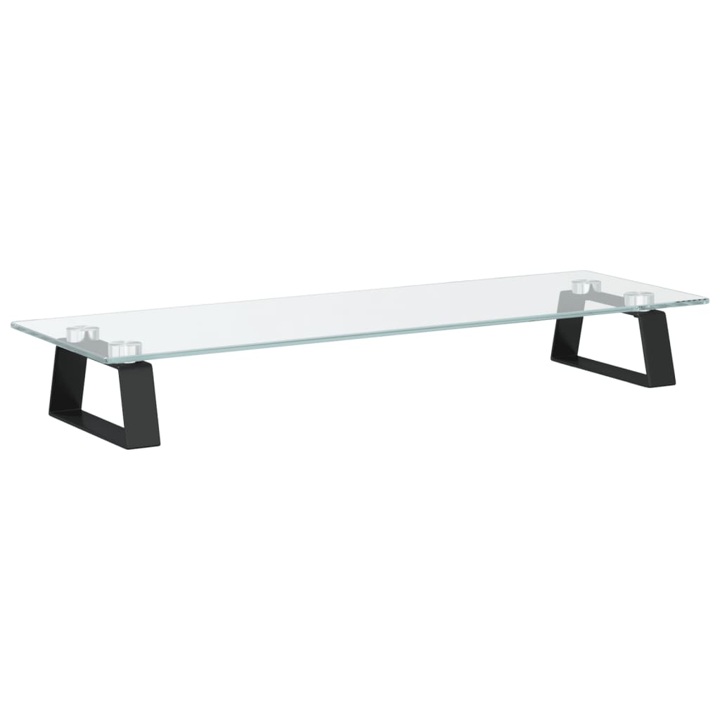 VidaXL Monitorständer 60x20x8 cm gehärtetes Glas und Metall schwarz