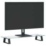 VidaXL Monitorständer 60x20x8 cm gehärtetes Glas und Metall schwarz