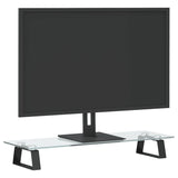 Support de moniteur Vidaxl 60x20x8 cm Verre durci et noir métal