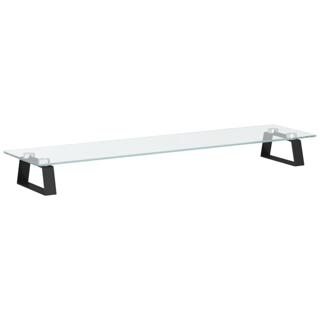 Vidaxl Monitor Stand 80x20x8 cm herdet glass og metall svart