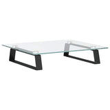 VidaXL Monitorständer 40x35x8 cm gehärtetes Glas und Metall schwarz
