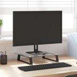 VidaXL Monitorständer 40x35x8 cm gehärtetes Glas und Metall schwarz