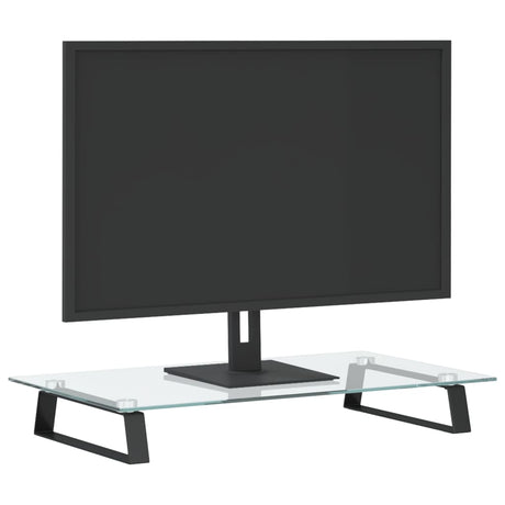Vidaxxl Monitorständer 60x35x8 cm aus gehärtetem Glas und Metall schwarz
