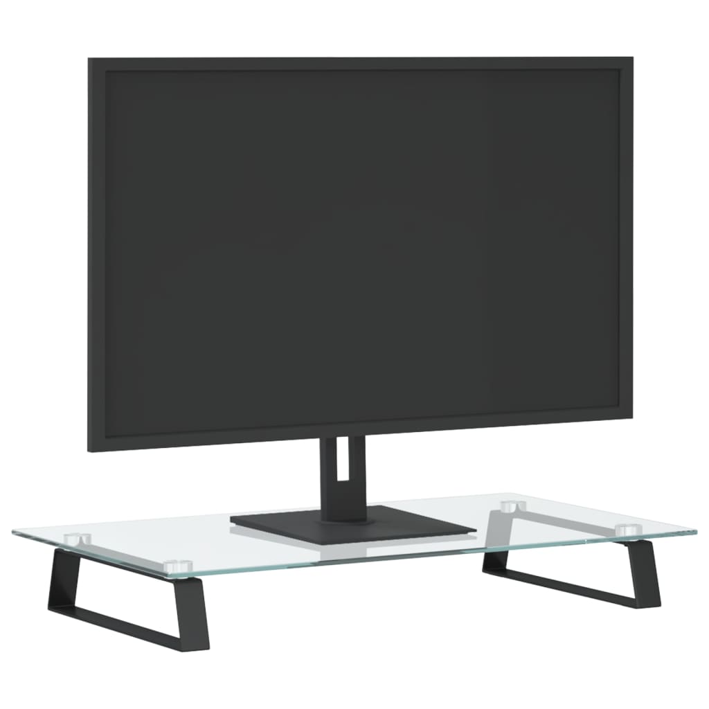 Vidaxl monitorstandaard 60x35x8 cm gehard glas en metaal zwart