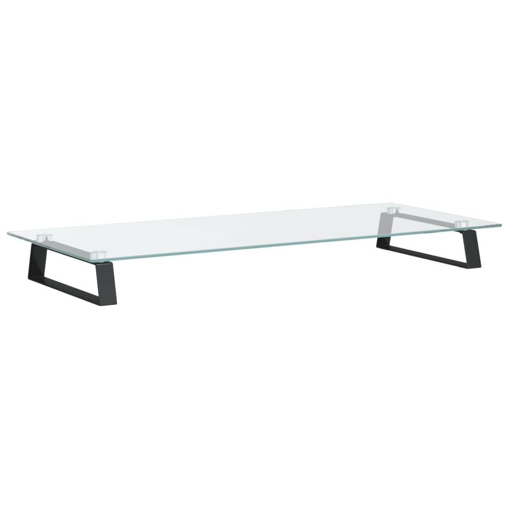 Vidaxl Monitor Stand 80x35x8 cm hærdet glas og metal sort