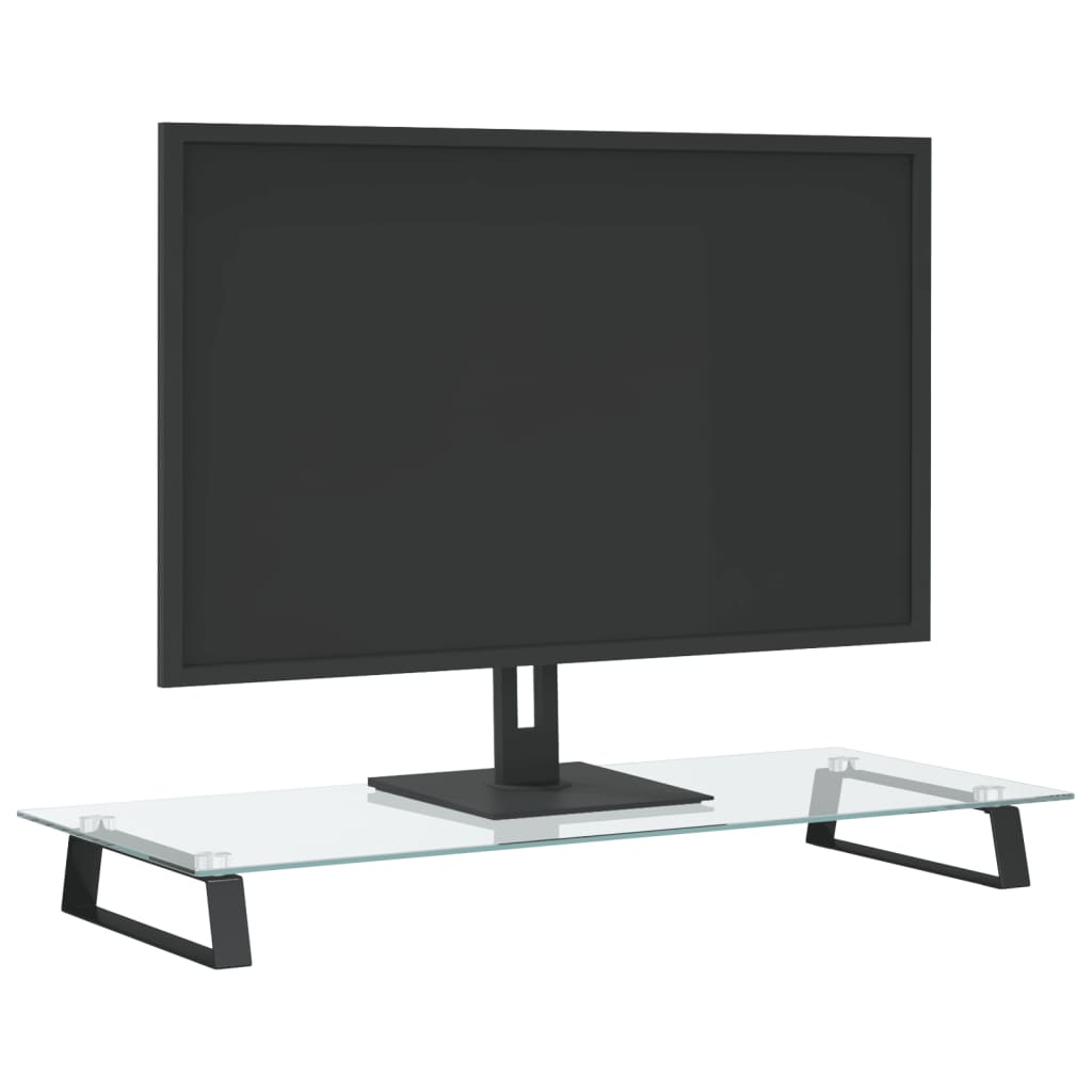 Vidaxxl Monitorständer 80x35x8 cm gehärtetes Glas und Metall schwarz