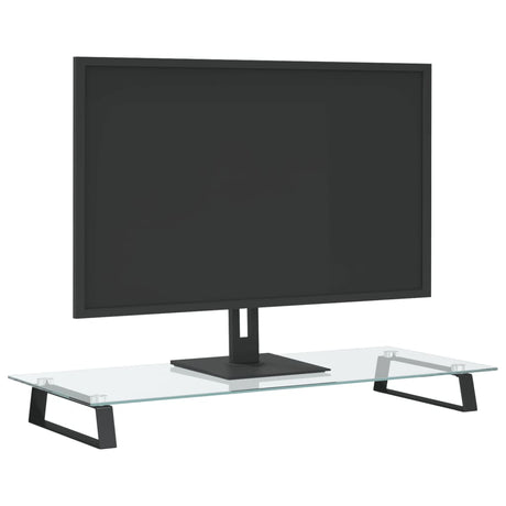 Vidaxxl Monitorständer 80x35x8 cm gehärtetes Glas und Metall schwarz