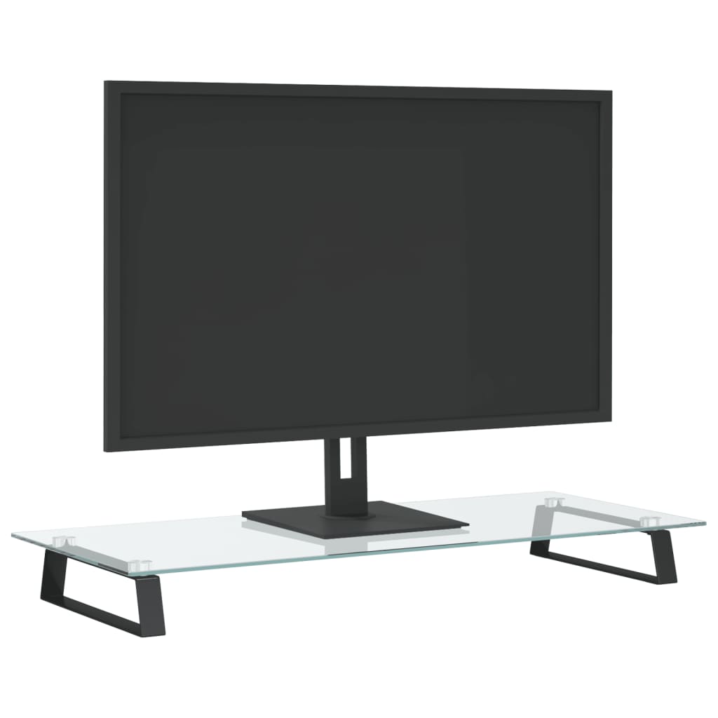 VidaXL monitor stand 80x35x8 cm hardened glass and metal black