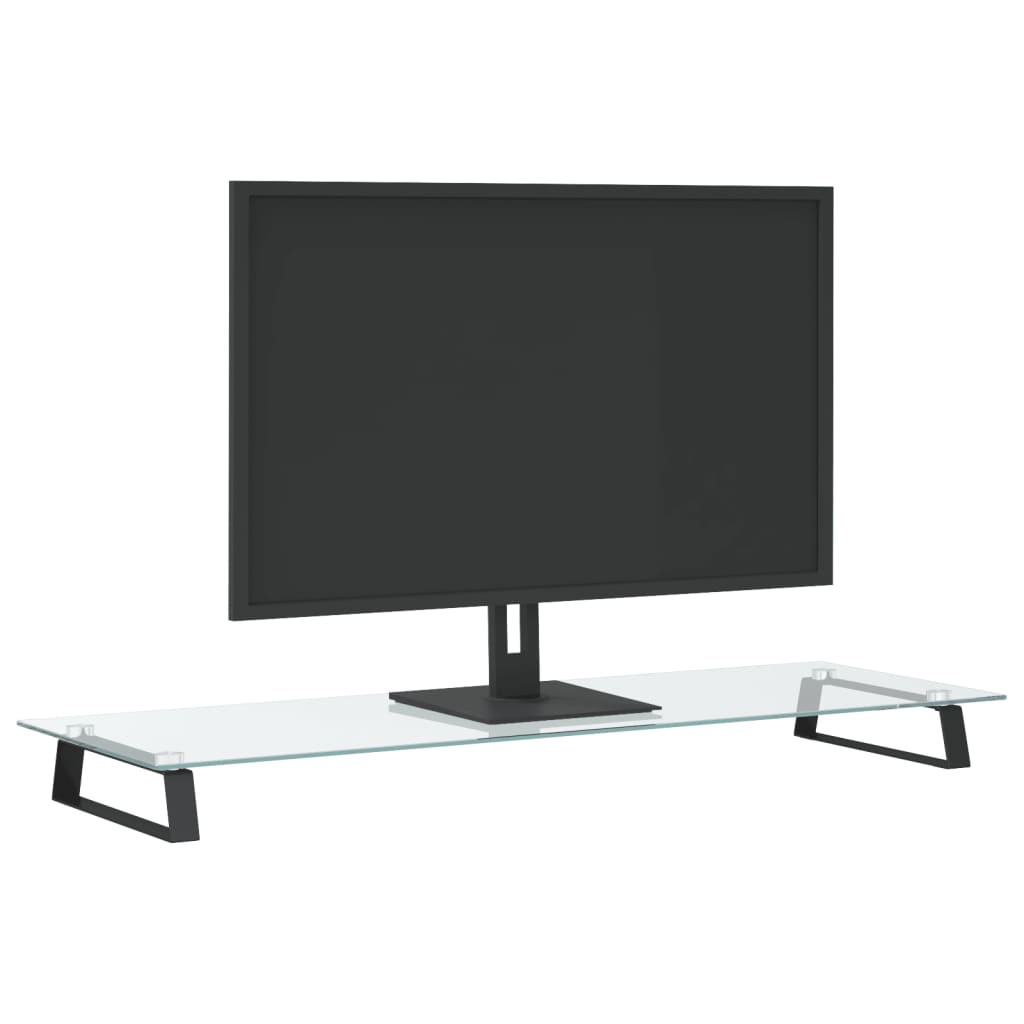 VidaXL Monitorständer 100x35x8 cm gehärtetes Glas und Metall schwarz