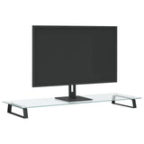 VidaXL Monitorständer 100x35x8 cm gehärtetes Glas und Metall schwarz