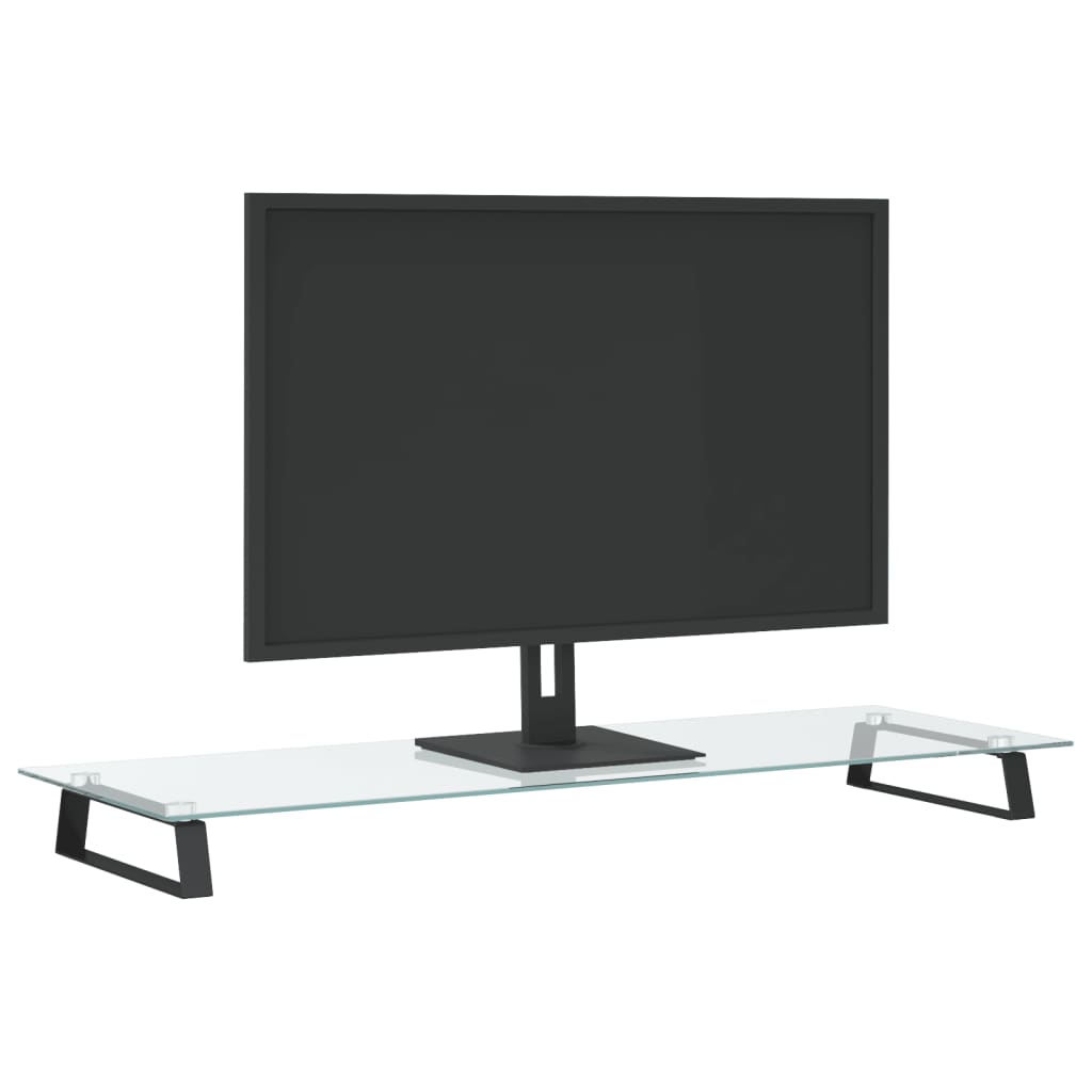 Vidaxl Monitor Standard 100x35x8 cm Terminata in vetro e metallo nero