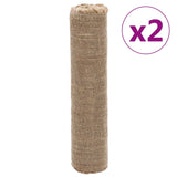 Rollos de yute de Vidaxl 2 st 200 g m² 0.5x50 m 100% Jute