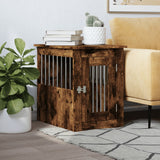 Vidaxxl Hundebox 45x62x59 cm, handgefertigtes Holz, geräucherte Eiche