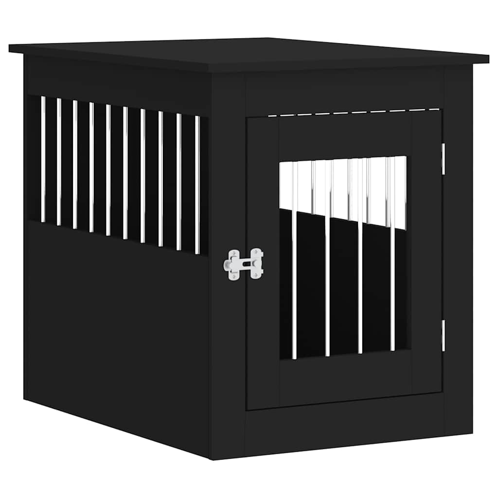 Vidaxxl Hundebox 55x75x65 cm, lackiertes Holz schwarz