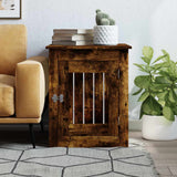 Vidaxxl Hundebox 55x75x65 cm, handgefertigtes Holz, geräucherte Eiche