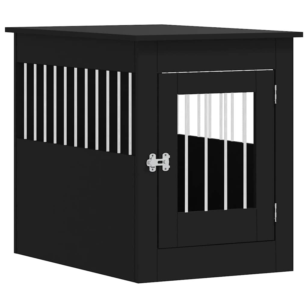 Vidaxl Hundebox 55 x 80 x 68 cm verarbeitetes Holz schwarz