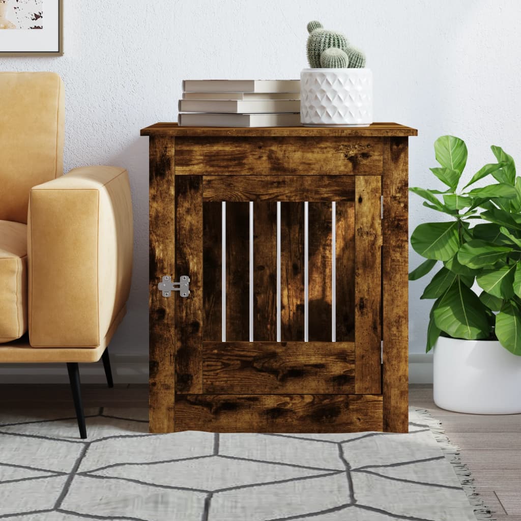 Vidaxxl Hundebox 64,5x80x71 cm verarbeitetes Holz, geräucherte Eiche