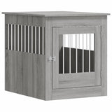 Vidaxxl Hundebox 64,5x80x71 cm, verarbeitetes Holz, graues Sonoma