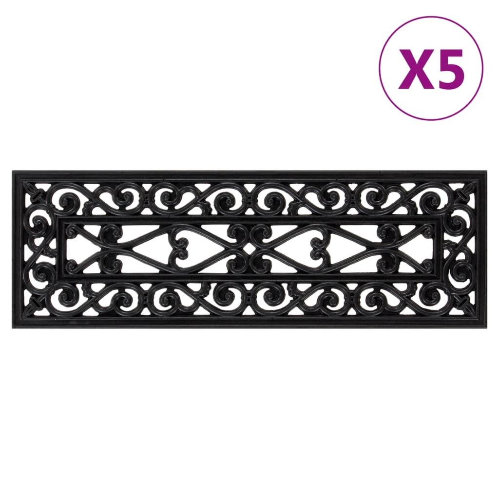 Vidaxl Staps mats 5 st 25x75 cm Gummi