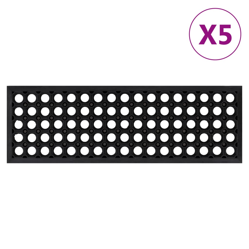 Vidaxl Staps mats 5 st 25x75 cm Gummi