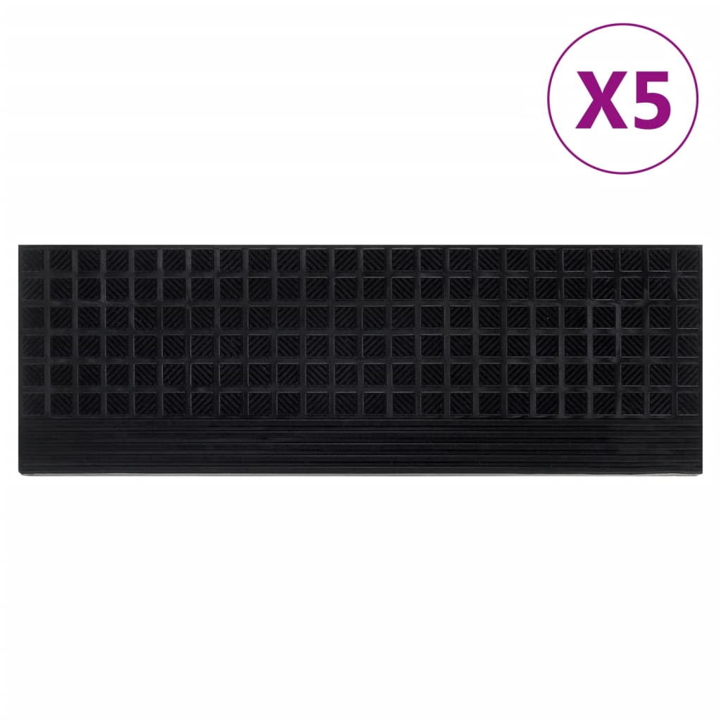 Vidaxl Staps mats 5 st 25x75 cm Gummi