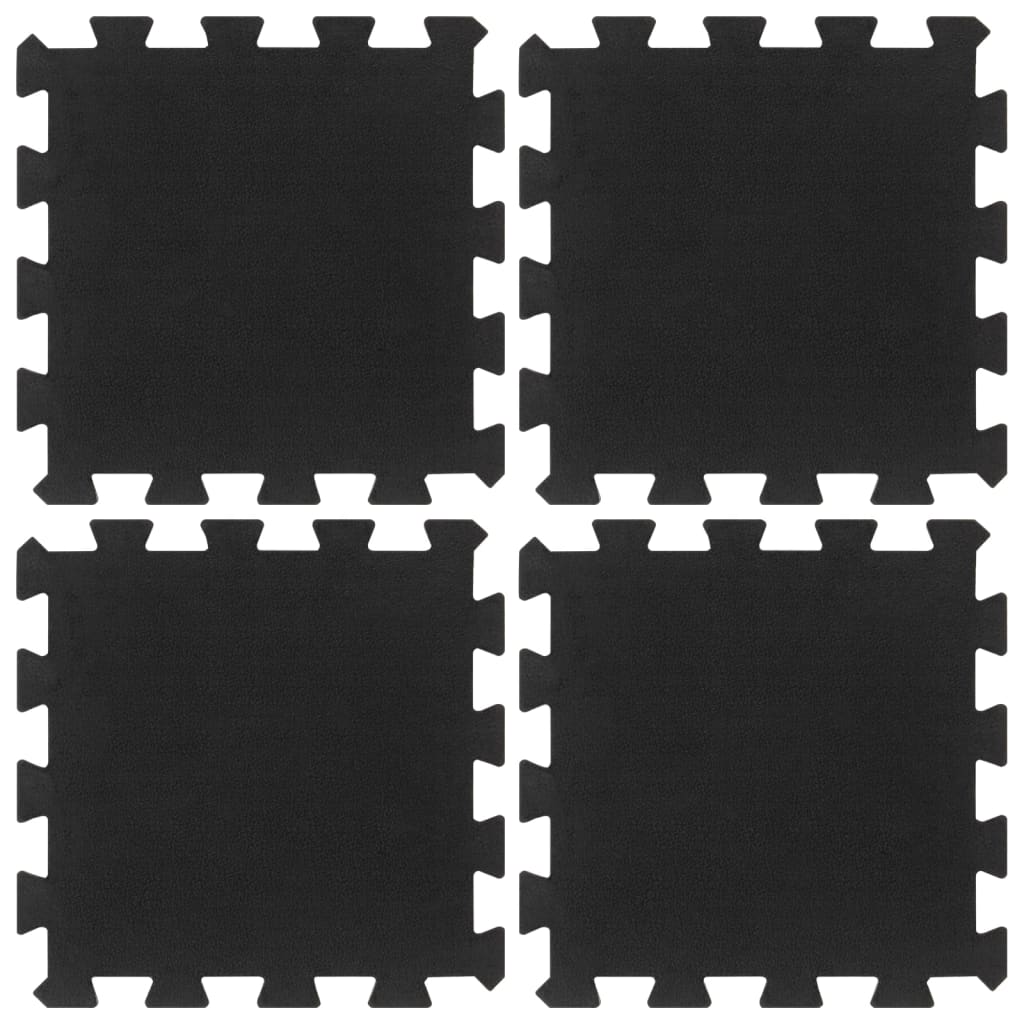 Vidaxl Tiles de goma 4 pcs 16 mm 30x30 cm Negro