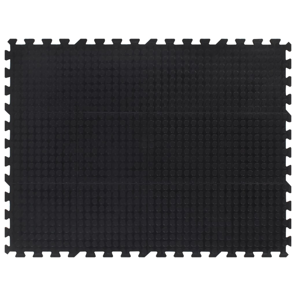 Vidaxl Rubbert Tile 12 mm 90x120 cm Negro