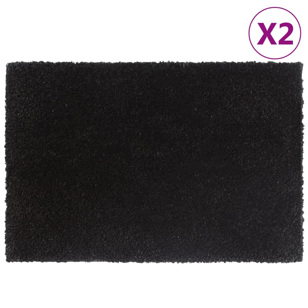 VIDAXL POORMATS 2 ST 40x60 cm Tufted Kokosfaser Schwarz