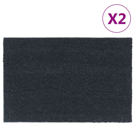 Vidaxx Fußmatten 2 Stück 40x60 cm getuftete Kokosfaser dunkelgrau