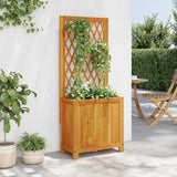 Vidaxx Pflanzgefäß mit Spalier 55x29,5x132 cm aus massivem Akazienholz