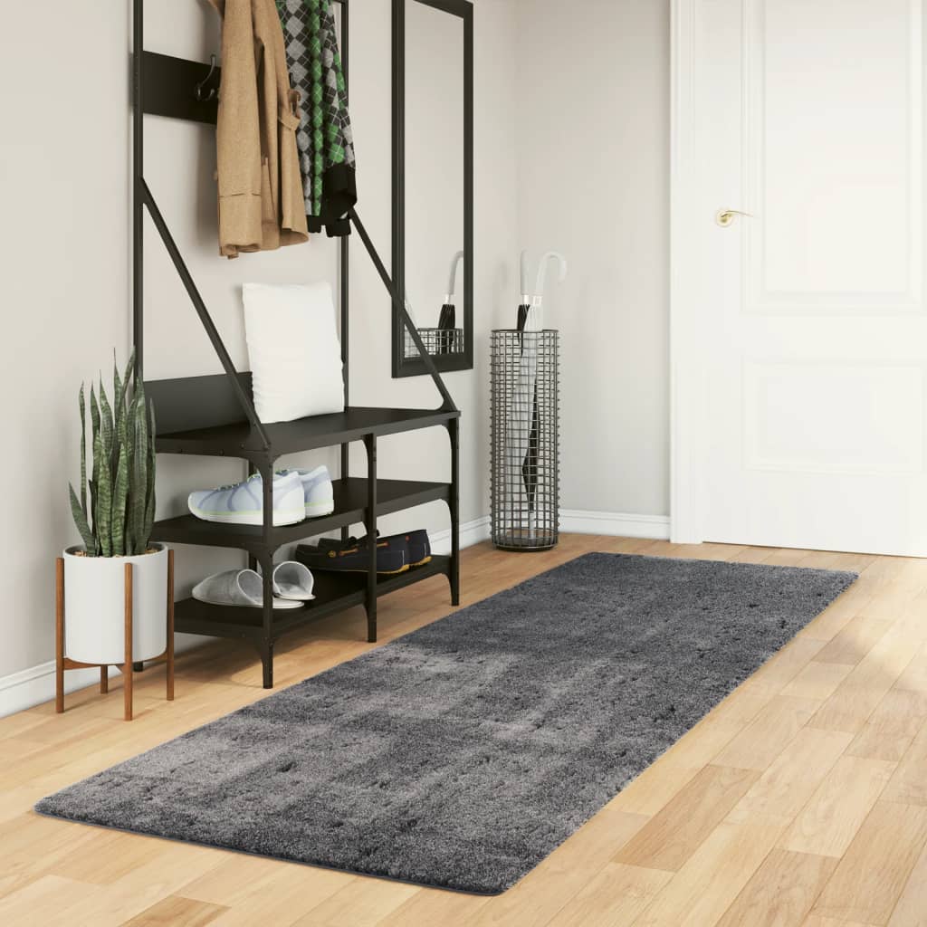 Vidaxl Rug Huarte Low -Pile Soft omyvatelný 80x250 cm antracit