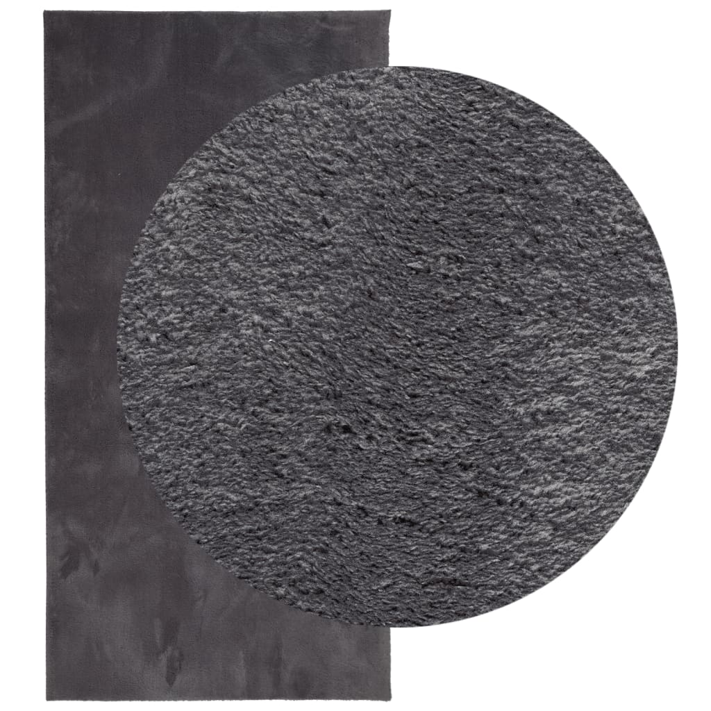 Tapis vidaxl Huarte Low -Pile Soft Soft Lavable 100x200 cm anthracite