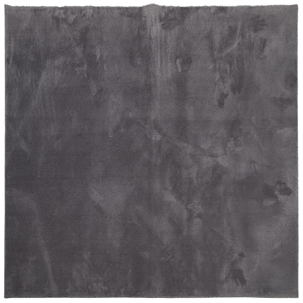 Tapis vidaxl Huarte Low-Pole Soft Soft Lavable 160x160 cm anthracite