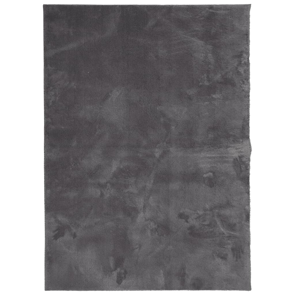 VidaXL Teppich Huarte Kurzflor weich waschbar 160x230 cm Anthrazit
